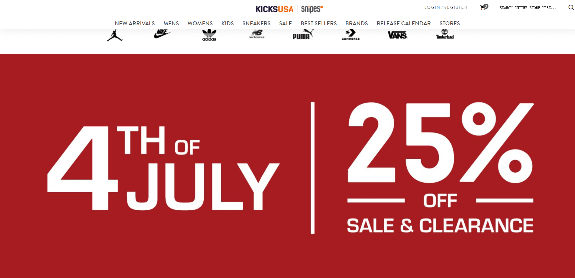 KICKSUSA优惠码2024 Independence Day独立日精选服饰鞋包额外75折促销不少好价